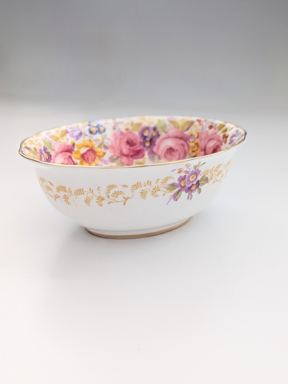 Royal Albert Serena Bone China Floral Small Oval Fruit/Side/Serving Bowl
